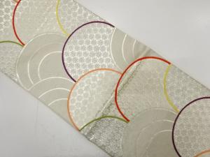 アンティーク　花青海波模様織り出し袋帯（材料）